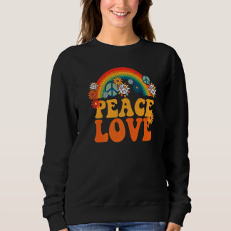 Peace Sign Love 1960s 1970s絞り染めGroovy Hippie スウェットシャツ