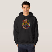 Peace Sign Love 1960s 1970s絞り染めGroovy Hippie パーカ (正面フル)