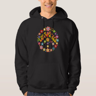 Peace Sign Love 1960s 1970s絞り染めGroovy Hippie パーカ