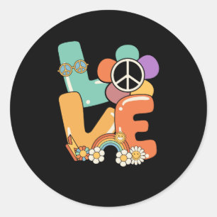Peace Sign Love 60 s 70 sシャツ70s衣装プリント ラウンドシール
