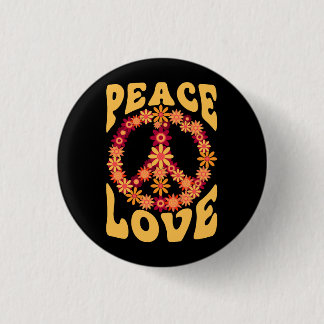 Peace Sign Love 60s 70sコスチュームGroovy Hippie 缶バッジ