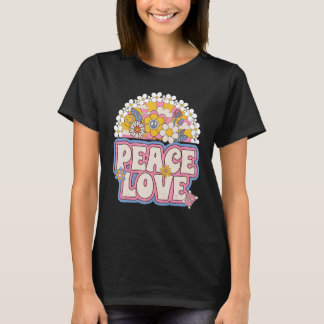 Peace Sign Love 60s 70sコスチュームGroovy Hippie Tシャツ