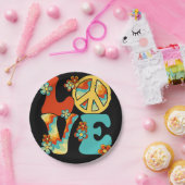 PEACE SIGN LOVE 60s 70s絞り染めヒッパイハロウィーンC ペーパープレート (パーティー)