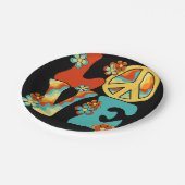 PEACE SIGN LOVE 60s 70s絞り染めヒッパイハロウィーンC ペーパープレート (アングル)