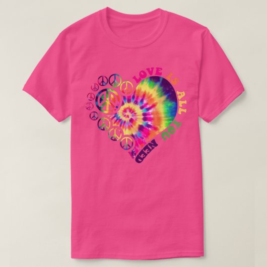 PEACE SIGN LOVE 60s 70s絞り染めヒッパイハロウィーンC Tシャツ (デザイン正面)