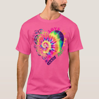 PEACE SIGN LOVE 60s 70s絞り染めヒッパイハロウィーンC Tシャツ