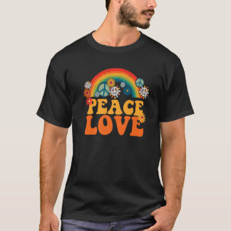 PEACE SIGN LOVE 60S 70S絞り染めヒッパイハロウィーンC Tシャツ