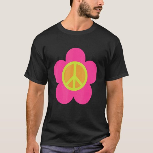 PEACE SIGN LOVE 60s 70s絞り染めヒッピー衣装2 Tシャツ (正面)