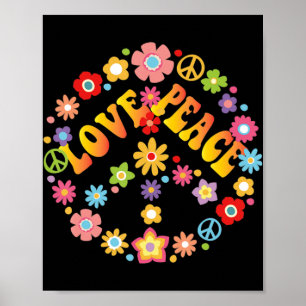 PEACE SIGN LOVE 60s 70s絞り染めヒッピー衣装 ポスター
