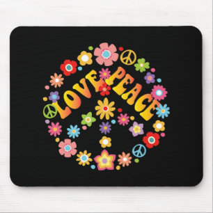 PEACE SIGN LOVE 60s 70s絞り染めヒッピー衣装 マウスパッド