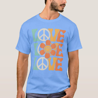 Peace Sign Love 60s 70s Costume 70heme Party frien Tシャツ