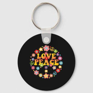 PEACE SIGN LOVE 60s 70s Tie Die Hippie Costume キーホルダー