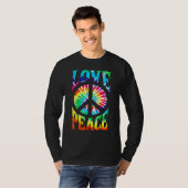 Peace Sign Love 60S 70S Tie Dye Hippie Costume Tシャツ (正面フル)