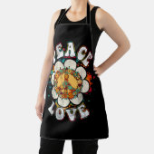 Peace Sign Love Flower 60S 70S絞り染めHippie Cost エプロン (インサイチュ)