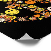 PEACE SIGN LOVE s Hippie Groovy Vibes Halloween C ポスター (角)
