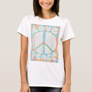 PEACE SIGN LOVE T Shirt 60s 70s絞り染めHippie Cos Tシャツ