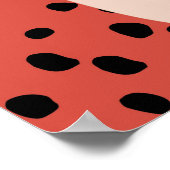 Peace Sign on Red Dotted Background Preppy Poster ポスター (角)