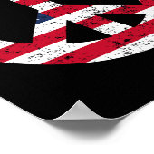 Peace Sign Patriotic Usa Flag Peace And Love  ポスター (角)