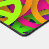 Peace Sign Pattern Groovy Sixties Vibe デスクマット (コーナー)