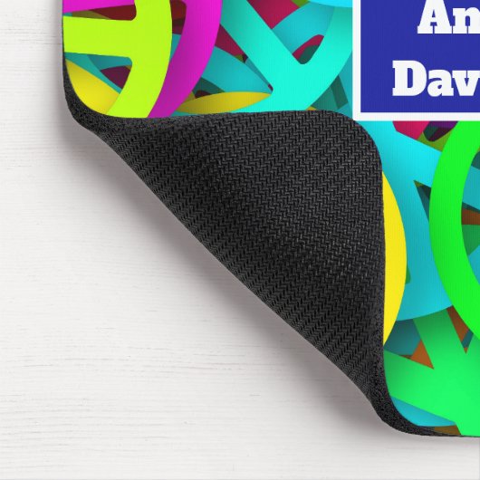 Peace Sign Pattern Groovy Sixties Vibe マウスパッド (コーナー)