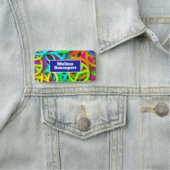 Peace Sign Pattern Groovy Sixties Vibe 名札 (インサイチュ)