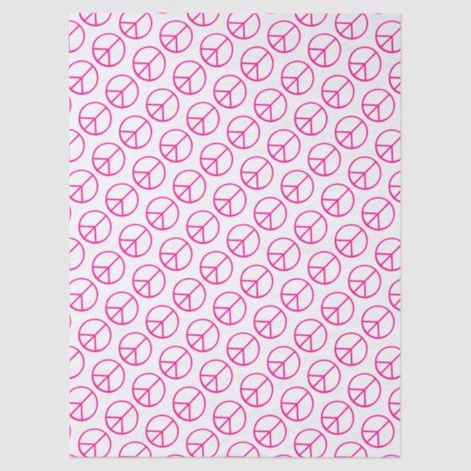 Peace Sign Pink Groovy Colorful Fun 薄葉紙 (正面)