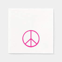 Peace Sign Pink Modern Retro Groovy スタンダードカクテルナプキン
