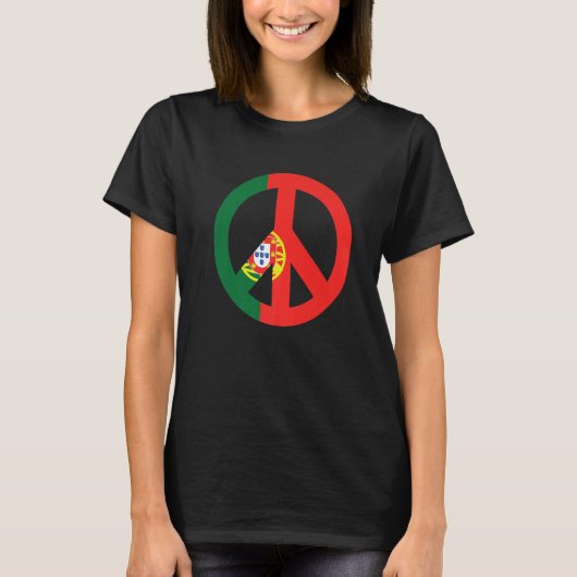 Peace Sign Portugal Flag Tシャツ (正面)