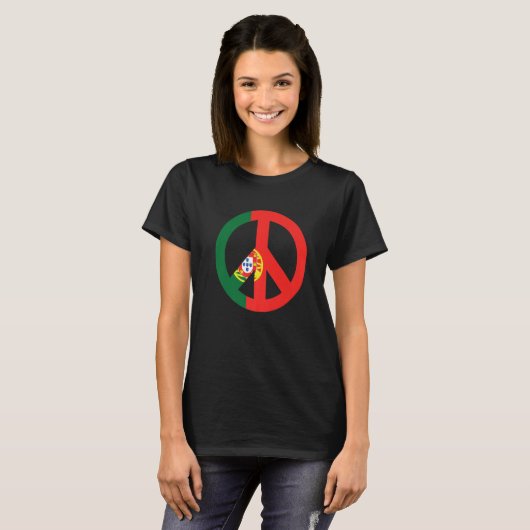 Peace Sign Portugal Flag Tシャツ (正面フル)