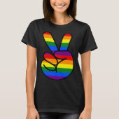 Peace Sign Rainbow Hippie Love Tシャツ (正面)