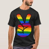 Peace Sign Rainbow Hippie Love Tシャツ (正面)
