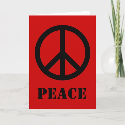 Peace Sign Red Greeting Card カード (正面)