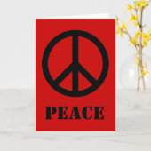 Peace Sign Red Greeting Card カード (黄色い花)