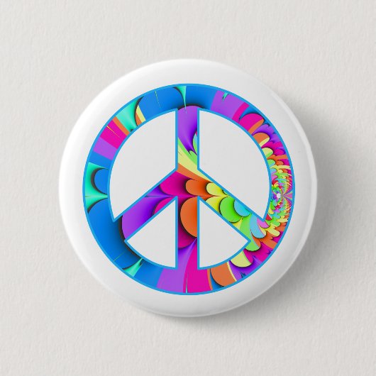 Peace Sign Summer Paletteボタン 缶バッジ (正面)
