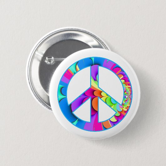 Peace Sign Summer Paletteボタン 缶バッジ (正面&裏面)