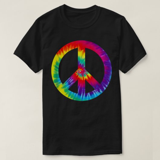 Peace Sign Symbol絞り染め60s 70sシャツHippie Cos Tシャツ (デザイン正面)