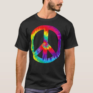 Peace Sign Symbol絞り染め60s 70sシャツHippie Cos Tシャツ