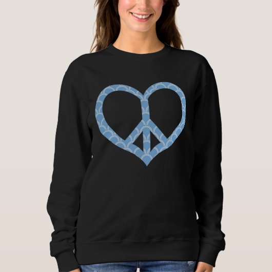 Peace Sign Symbol Heart Hippie 60s Freedom Retro W スウェットシャツ (正面)