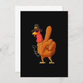 Peace Sign Turkey Grateful Hand Cool Thanksgiving  招待状 (正面/裏面)