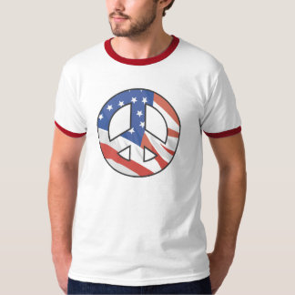 Peace Sign USA FLAG Tシャツ