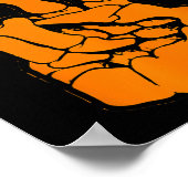 Peace Sign V Fingersスケルトングラフィッククールハロー ポスター (角)