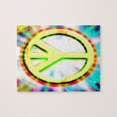 PEACE Sign Yellow カラフル Happy andおもしろい ジグソーパズル (横)