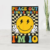 Peace Single Digits Im 10 Smile Face Birthday Girl カード (正面)