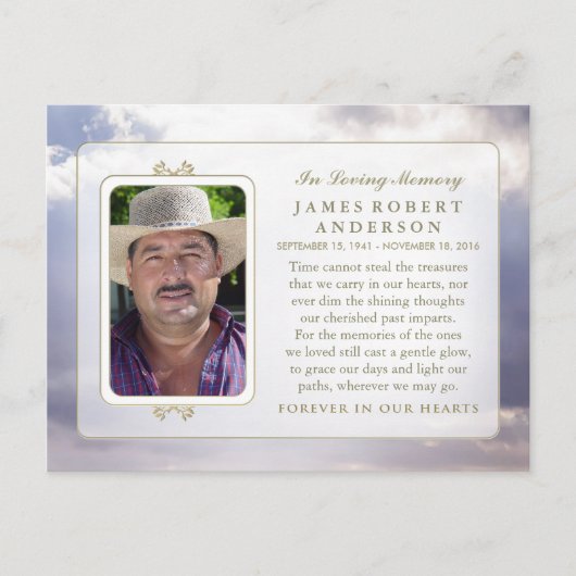 Peace Sky In Memory悔やみや弔慰ありがとうPostCard ポストカード (正面)