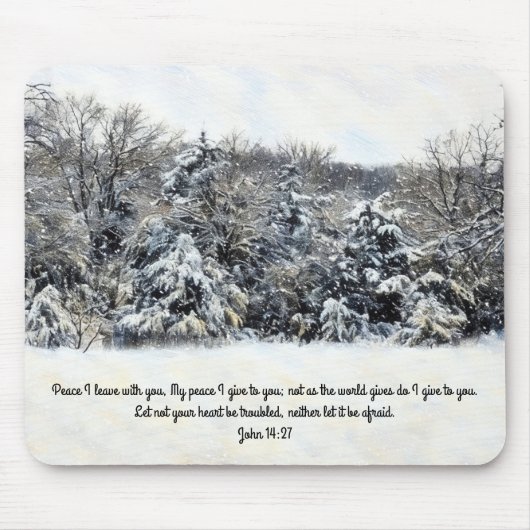 Peace Snow Meadow Bible Verse Faith Mouse Pad マウスパッド (正面)