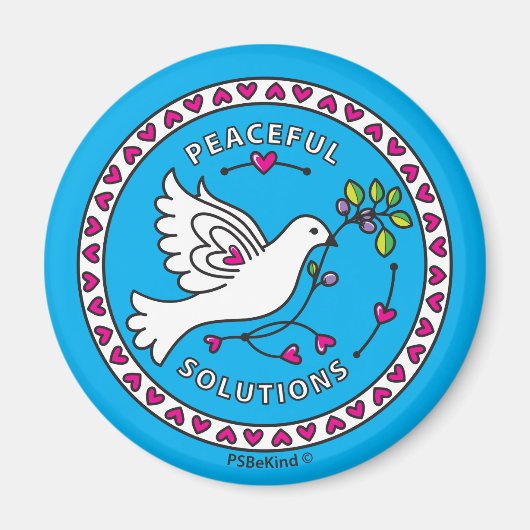 Peace Solutions 1_Round Magnet 2.25インチ マグネット (正面)