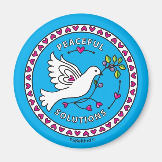 Peace Solutions 1_Round Magnet 2.25インチ マグネット (正面)