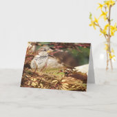 Peace Sparrow Greeting Card (空白の内側) カード (黄色い花)