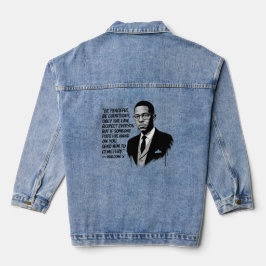 Peace & Strength – Malcolm X Inspirational Quote  デニムジャケット