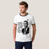 Peace & Strength – Malcolm X Inspirational Quote Tシャツ (正面フル)
